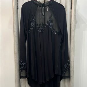 Free People Black Sheer Tunic
